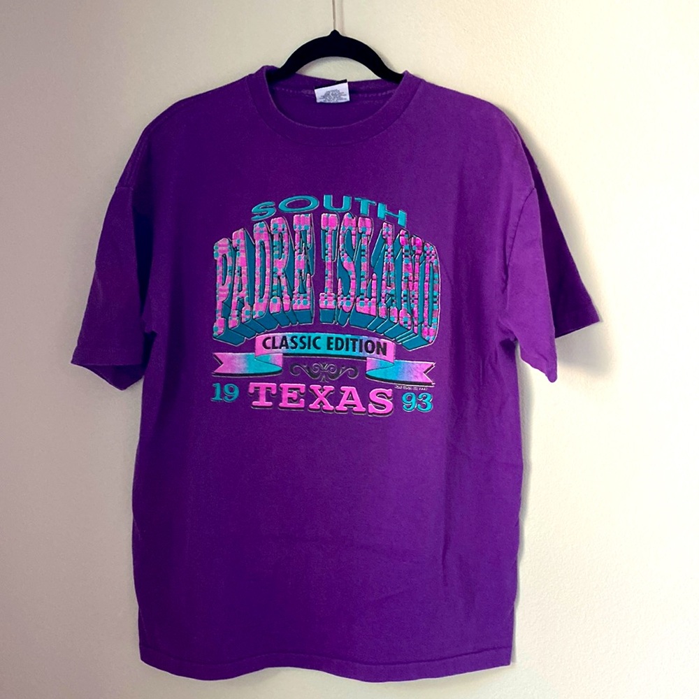 Vintage 1993 Joe Cool South Padre Island Purple Tee Shirt Classic Edition XL 🟣